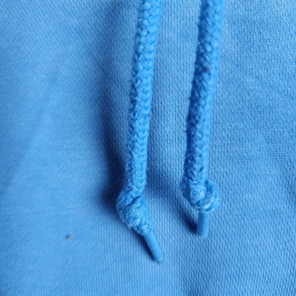 Adidas Hoodie Mens 2XL Blue Tie Dye Acid Wash Embroidered Box‎ Logo Pullover